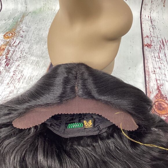 Rosewood #1B Off Black Long Body Wave Boss Lace Front Wig 5” Deep Part Synthetic - Picture 7 of 7